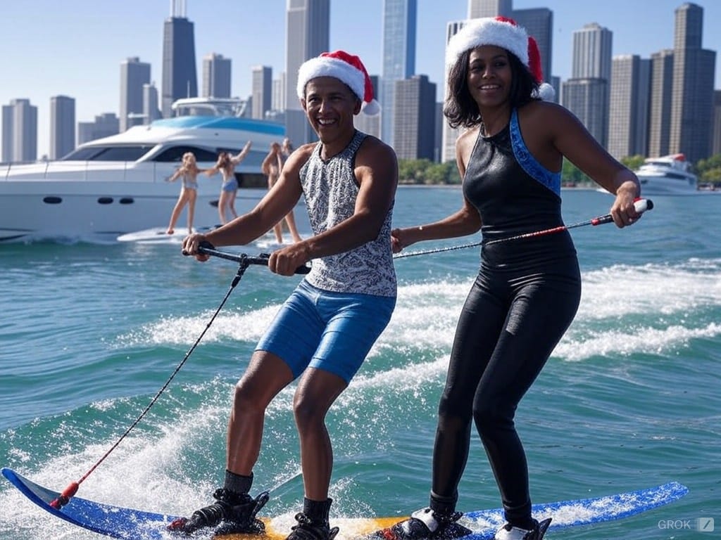 Chicago Celebrities Waterskiing at the Playpen—Yes, Even on Christmas Day!